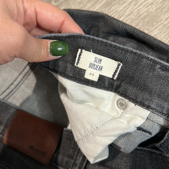 MADEWELL WASHED BLACK SLIM BOYJEAN CROPPED JEANS WOMEN’S Size 29 - Picture 4 of 12